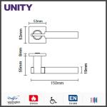 Stainless Steel Fire Door Lever Handle EN1906 and EN1634 Satin Finish