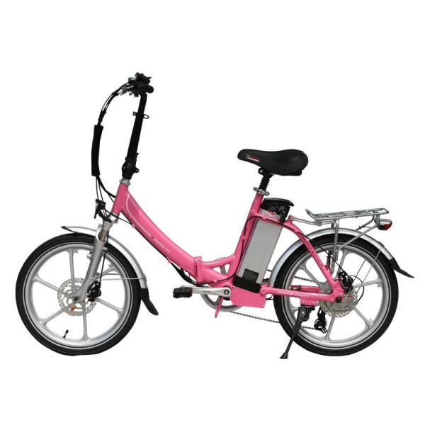 Buy cheap Aluminum Alloy Frame 20" Female Folding Electric Bicycle 6 Speed With Integrated Wheel from wholesalers