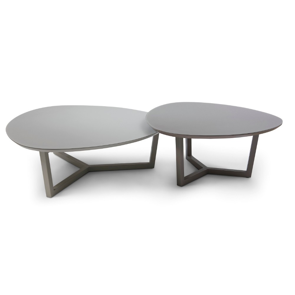 Modern Glass Top Mental Base Grey Coffee Table ZZ-ZC13196A