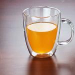 300ml 350ml Hot Selling High Borosilicate Handle Heat Resistant Double Wall