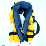 SOLAS 275N Navy Blue Inflatable Life Jacket Double Air Chamber 60G Cylinder With