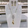 Buy cheap CE 14k Gold Necklace And Earring Set SS Steel Four Leaf Clover Jewelry from wholesalers