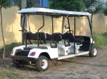 White 60V 30 Mph Electric 6 Seater Golf Cart Lead Acid Battery ODM