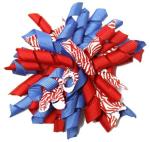 Colorful 4.5" Grosgrain with dot Curling / Curly Ribbon bow for Korker Hair Bow