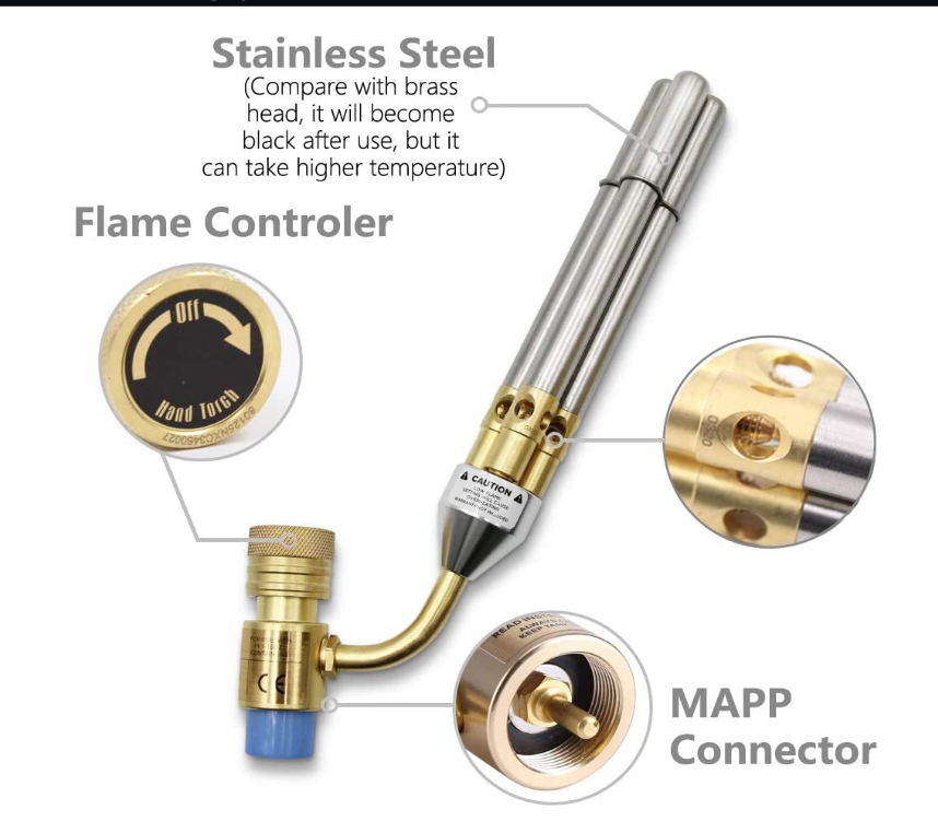 Triple Head MAPP Brass Heating Torch Heating Solution with 30%T/T 70%T/T Payment Term