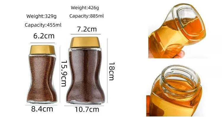 455ml Transparent Glass Coffee Storage Jar With Plastic Lid Easy To Hold