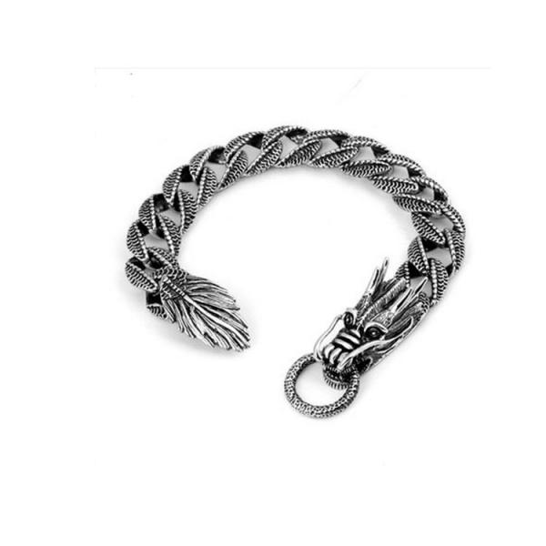 Buy cheap Thai Vintage Sterling Silver Dragon Bracelet Men's Jewelry (B111702) from wholesalers
