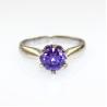 Buy cheap Women Jewelry 6mm Blue Topaz Cubic Zirconia 925 Silver Solitaire Ring (F09) from wholesalers