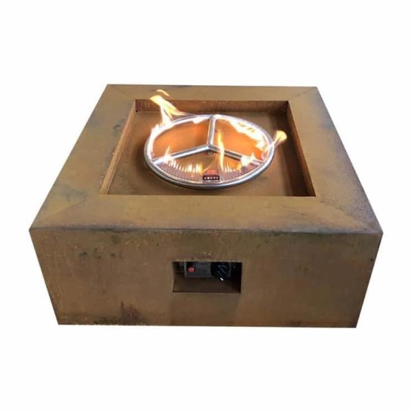 Buy cheap 800mm Garden Heater Rustic Corten Steel Natural Gas Square Fire Table from wholesalers