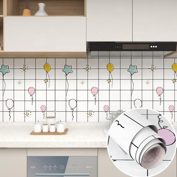 Modern Design Removable Foil Sticker for Kitchen Backsplash Peel Off Anti-Oil