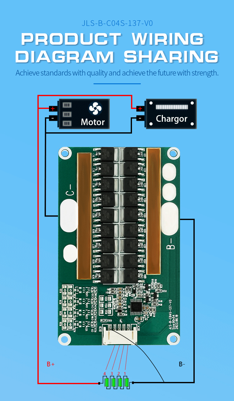 4S 12v Low Speed Car BMS LiFePO4 Balance BMS Battery Management Systems 10A-80A