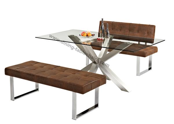 Buy cheap 1.8 Meter Fixed Dining Table , Stainless Steel Dining Table Anti Slip Foot from wholesalers