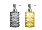 Empty Glass Hand Sanitizer Bottle / Hair Shampoo Bottle With Lotion Pump
