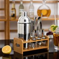 Buy cheap Rustproof 24oz 13Pcs Stainless Steel Cocktail Set With Wooden Stand Base product