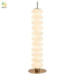 European Modern Living Room Lamp Bedroom Study Sofa White Iron + glass Table