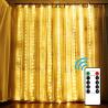 Buy cheap 3x3M Remote Control icicle Curtain Fairy Lights Christmas Lights LED String Lights Garland Party Garden Street Wedding D from wholesalers