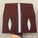 Unisex Style Authentic Real Stingray Skin Women Long Wallet Female Purple Thin
