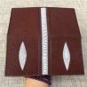Buy cheap Unisex Style Authentic Real Stingray Skin Women Long Wallet Female Purple Thin Clutch Bag Genuine Leather Card Purse from wholesalers