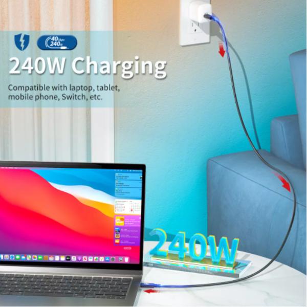 USB IF Certified 1m USB C to USB C Cable , 240W Type C Cable