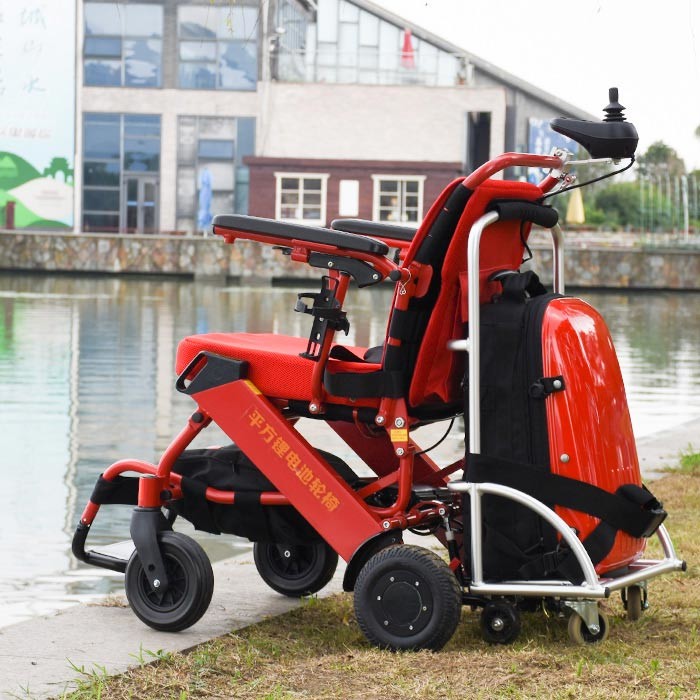 Aluminum 39.68Lb Lightweight Foldable Electric Wheelchair