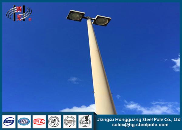 Buy cheap American Standard Q235 Conical Tubular Flood Light Poles Hot Dip Galvanized with Shoe Box light from wholesalers