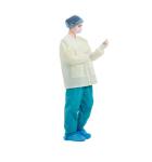 FDA Disposable Lab Coats , Long Sleeves Disposable Hospital Scrubs