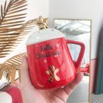 Breakfast Milk Ceramic Coffee Cups 460ml Capacity For Christmas Gift
