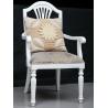 Buy cheap White Antique Wooden Throne Chair Embroidery Pads Dining Chair Upholstery Fabric from wholesalers