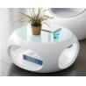 Buy cheap Modern Home Furniture Fiberglass Hole Glass Top Round Centre Coffee Table from wholesalers