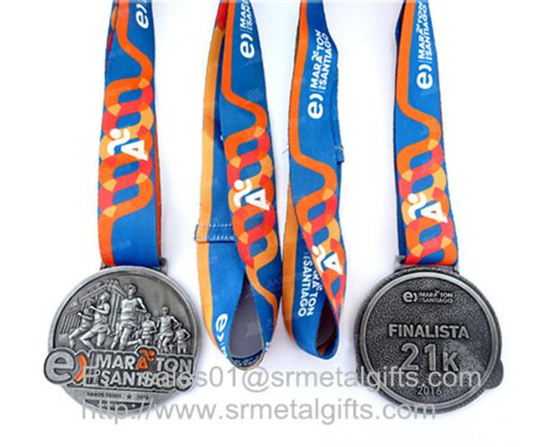 Buy cheap Metal sports medal with ribbon lace, personalized metal ribbon medals and medallions from wholesalers