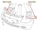 For Maserati Quattroporte M139 2005-2013 Left & Right Headlight Bracket Trim OEM
