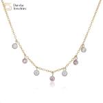 Diamond Zircon Letter Pendant Necklace Stainless Steel Jewelry DIY Gold Plated