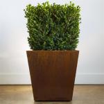 Buy cheap Warm Rustic Color Corten Steel Tapered Square Planter Box For Garden Landscape from wholesalers