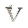 Buy cheap V letter 18K Gold Diamond Alphabet Letter Pendant Necklace with 1.5mm Zirconia (S925 Customized Logo) from wholesalers