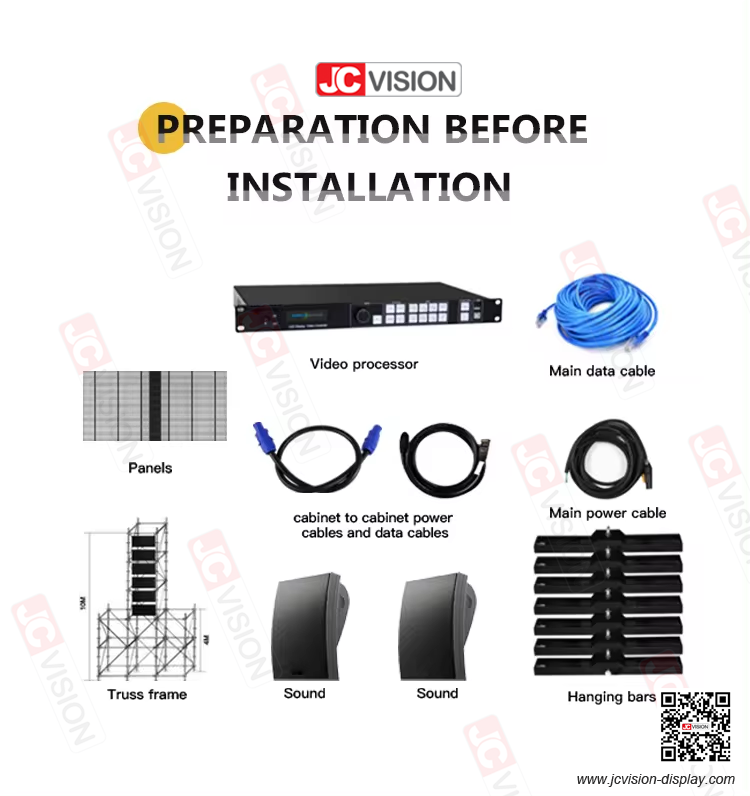 JCVISION LED Transparent Glass Window Video Wall Display High Brightness