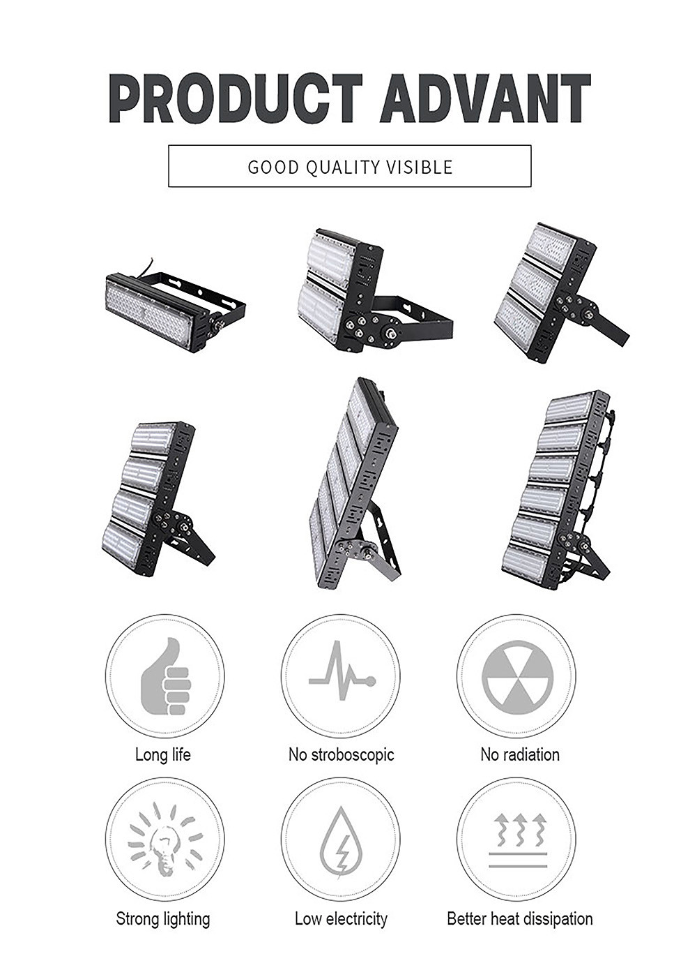 Sport Field Heavy Duty Aluminum Flood Light 100W 150W 200W 250W DOB Drive AC 85-265V