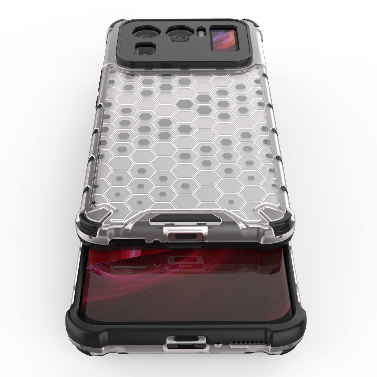 Honey Comb Heavy Duty Cell Phone Cases Dual Layers Neon Color Heat Release
