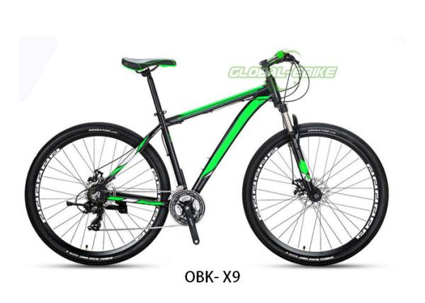 Buy cheap Black Green Alu Alloy Frame Mountain Bike , Aluminium Mountain Bicycle OBK-X9 from wholesalers