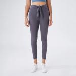 ODM Plum Red Women Tight Yoga Pants Seamless Ruched Bum Leggings Spandex