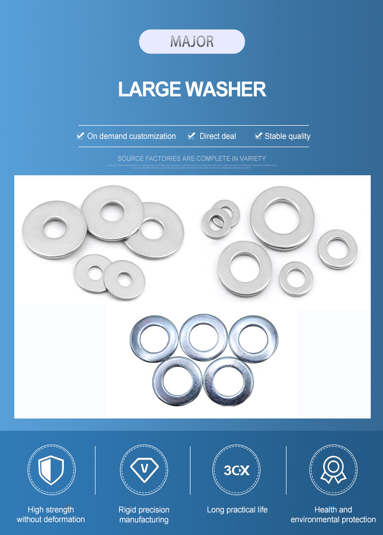 Black Zinc Finished Brass Stainless Steel SS304 316 M8 M3 M4 M20 5mm Flat Washers