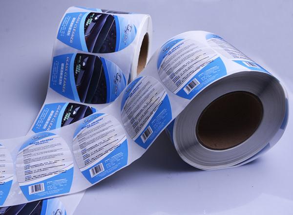 Buy cheap OEM custom full color white PP vinyl die cut car care product bottle label roll printing from wholesalers