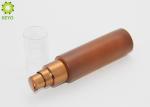 Brown Glass Cosmetic Essential Oil Bottle With Electroplating Brown Plastic Pump