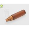 Buy cheap Brown Glass Cosmetic Essential Oil Bottle With Electroplating Brown Plastic Pump Cap from wholesalers