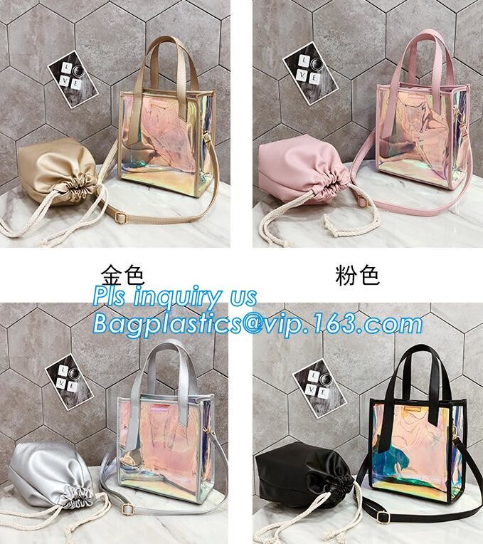 Classical Colorful PVC Wallet Bag Pouch Bag shoulder bag, PVC Crossbody Bag For School Travel Girls, Tote Bag Clear Shou