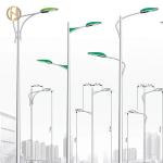 Outdoor Street Light Pole Q235 Hot Dip Galvanized / Powder Coated Surface