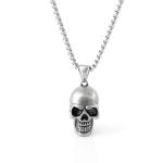 Skull titanium steel necklace with European and American style men's stainless