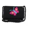 Buy cheap Black Beaded Pearl Hand Bags Red Butterfly Pattern With Zipper 21cm length OEM from wholesalers