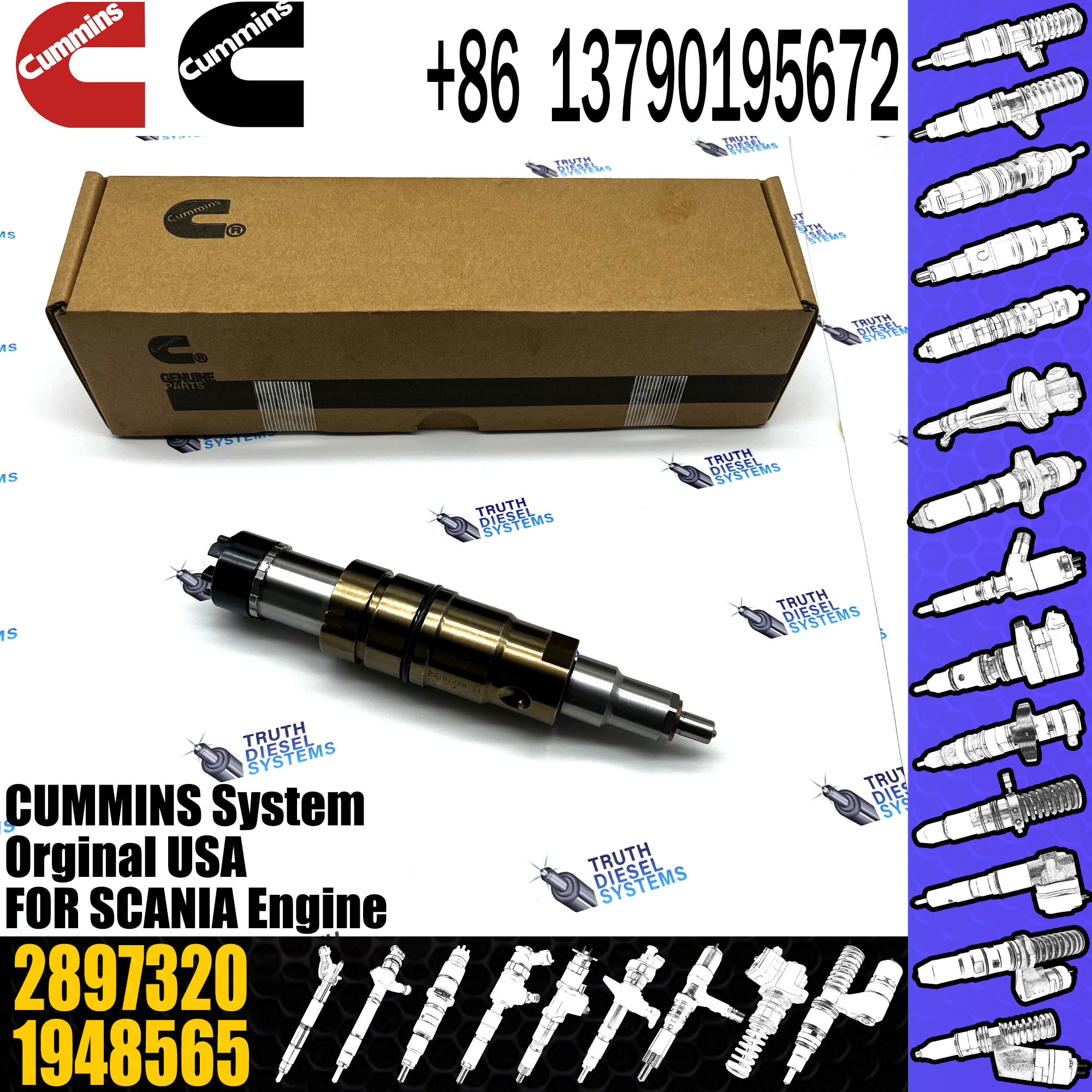Common Rail Fuel Injector 2897320 2872405 2086663 2894920 For Diesel Engine