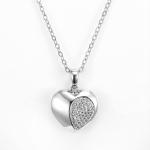 Buy cheap 4.8 Grams 925 Silver CZ Pendant Anti-Allergic Double Heart Pendant Necklace from wholesalers