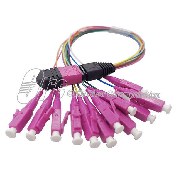 Buy cheap ​MPO / MTP Fan Out Fiber Optic Cable To LC OM4 MM 0.9mm With Mini Boot from wholesalers